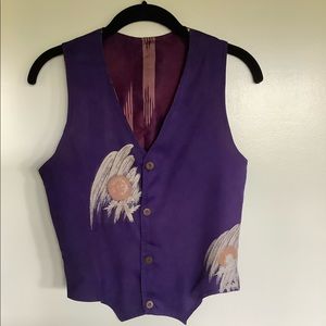 Ladies reversible kimono fabric vest